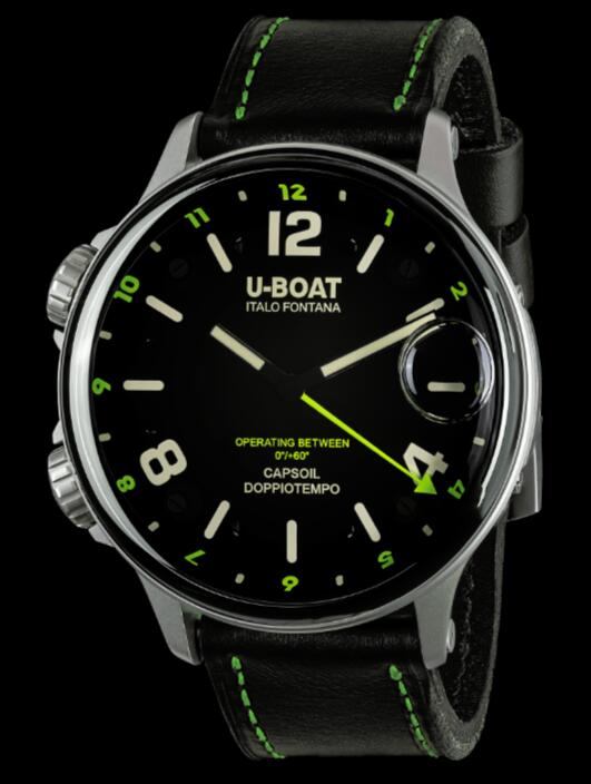 U-BOAT CAPSOIL DOPPIOTEMPO 55 SS GREEN REHAUT 9676 Replica Watch